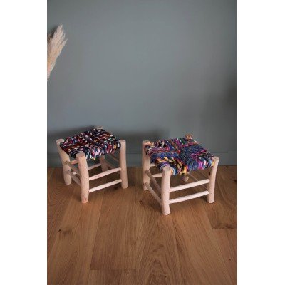 Tabouret marocain Boucherouite Tabouret marocain Boucherouite