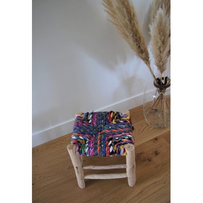 Tabouret marocain Boucherouite Tabouret marocain Boucherouite
