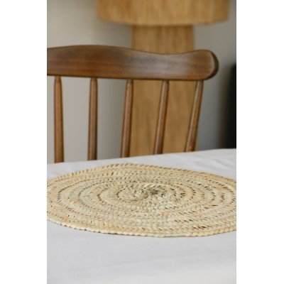 Set de table rond en feuilles de palmier