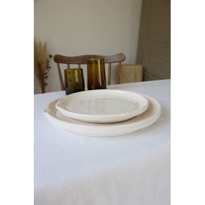 Assiette céramique écrue Assiette céramique écrue