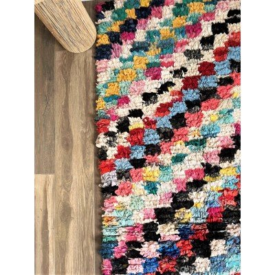 Tapis berbère Boucherouite de couloir colorés