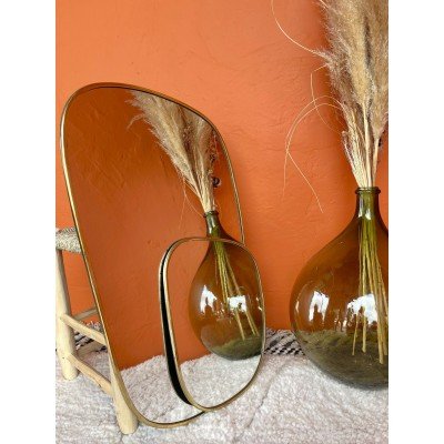 Miroir forme galet en Laiton Miroir forme galet en Laiton