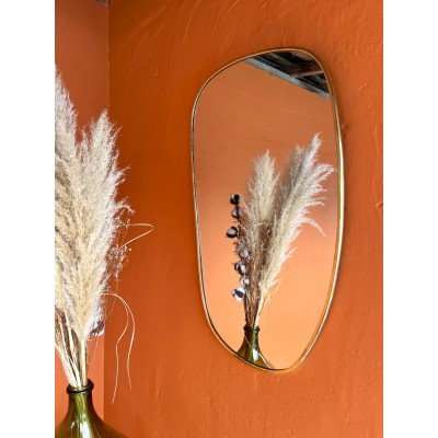 Miroir forme galet en Laiton Miroir forme galet en Laiton